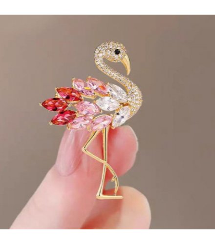 XSB150 - Gemstone Swan Saree Brooch